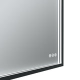 Euro Mirror Roëk 600mm x 1200mm LED Rectangular Black BLK60X1200