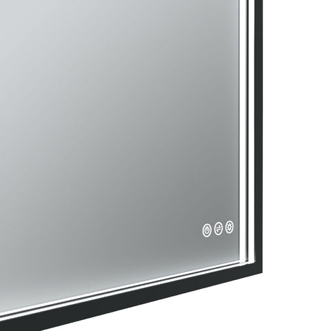 Euro Mirror Roek 600mm x 1200mm LED Rectangular Black BLK60X1200