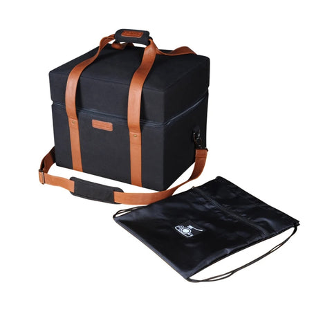 Everdure Carrier Bag (Suits Cube Portable BBQ) Black w/ Brown Leather Straps HBCUBEBAG