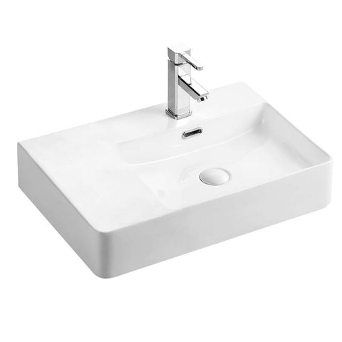 Argent EvoCare Asymetric Above Counter Basin 605mm Right Hand Bowl (1 Taphole) White LT2223R01