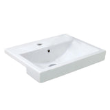 Argent Zen Semi Recessed Basin 550mm (1 Tap Hole & Right Soap Dispenser) White FC11TUL01SDR