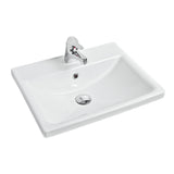 Argent Zen Drop In Basin 520mm (1 Taphole & Left Soap Dispenser) White FC17TUL01SDL