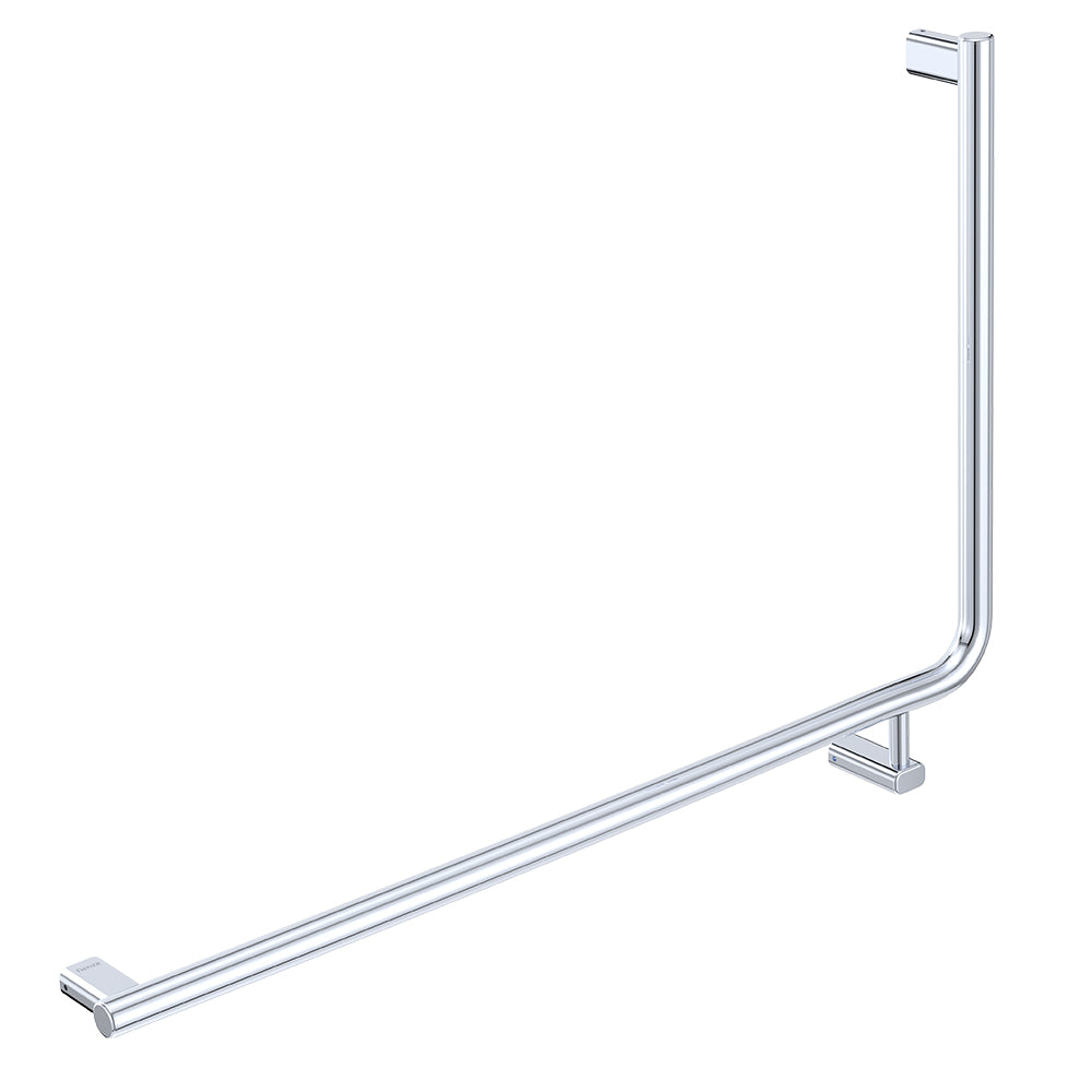 Fienza Care Rail 90 Left Hand 835x573x32mm (3Pts) Gst Exempt Polished Stainless Steel FC8357L-C