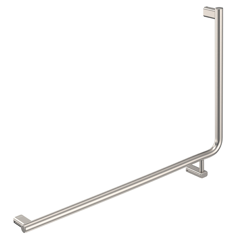 Fienza Care Rail 90 Left Hand 835x573x32mm (3Pts) Gst Exempt Brushed Nickel FC8357LBN-C