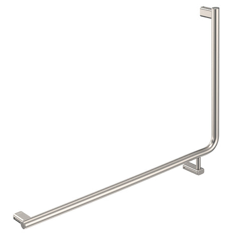 Fienza Care Rail 90 Left Hand 835x573x32mm (3Pts) Gst Exempt Brushed Nickel FC8357LBN-C