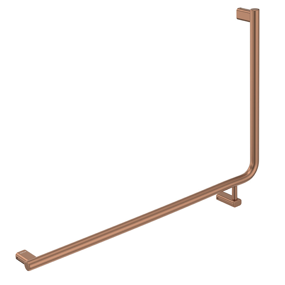 Fienza Care Rail 90 Left Hand 835x573x32mm (3Pts) Gst Exempt Brushed Copper FC8357LCO-C