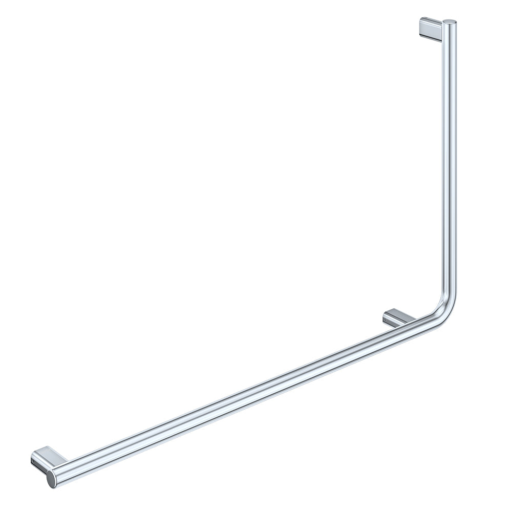 Fienza Care Slimline Left Hand Hand Rail 90º Polished Stainless Steel FC8357L