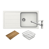 Abey Formhaus Sink Package Single Bowl Topmount (Inc. Pullout Mixer, Drainer, Chopping Board) Alpina FD100LWT2 (FD100LW & 400710A)