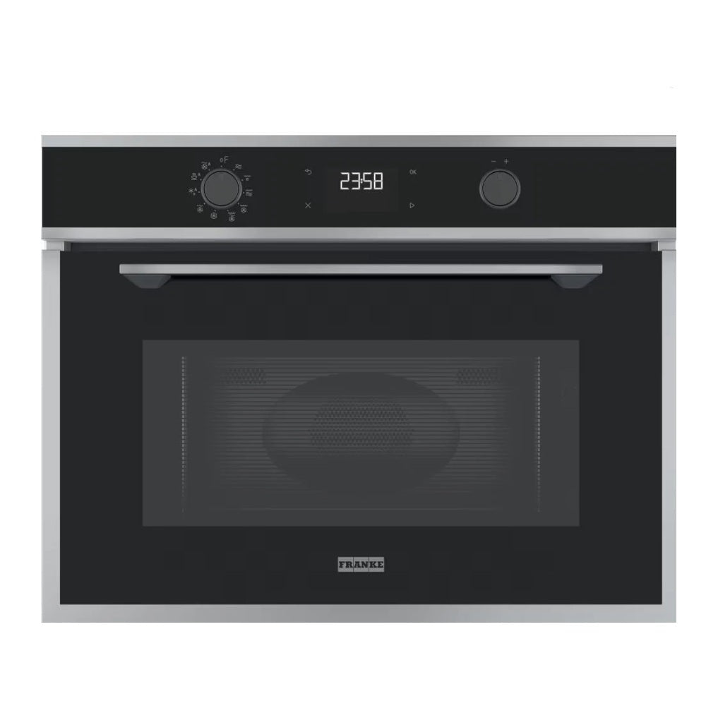 Franke Maris Microwave Combi Oven Black Glass w/ Stainless Steel Trim FMA45MWXS