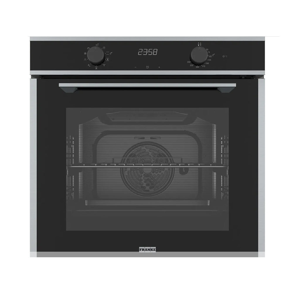 Franke Maris Hydrolytic Oven 60cm 8 Functions w/ Steam Cleaning Black Glass w/ Stainless Steel Trim FMA86HXS