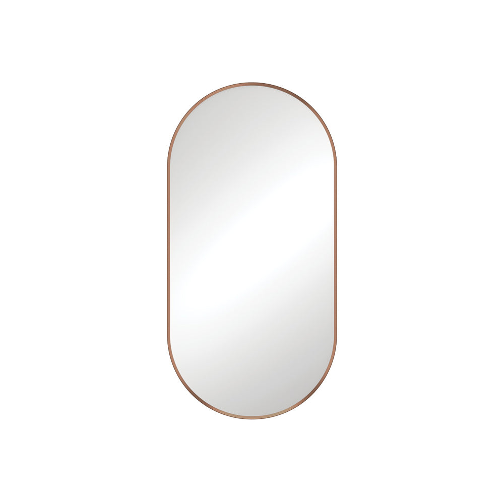 Fienza Empire Pill Shape Framed Mirror 450x900mm Brushed Copper FMP4590CO