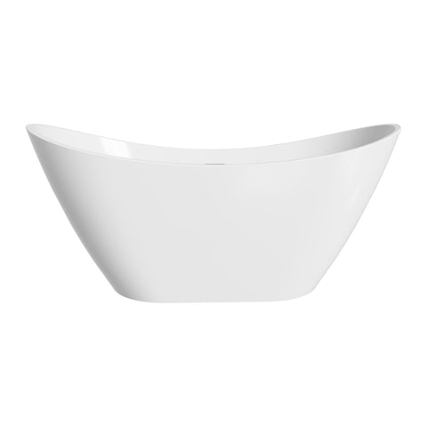 Fienza Paola Freestanding Acrylic Bath w/ Overflow 1500mm Gloss White FR11-1500-OF