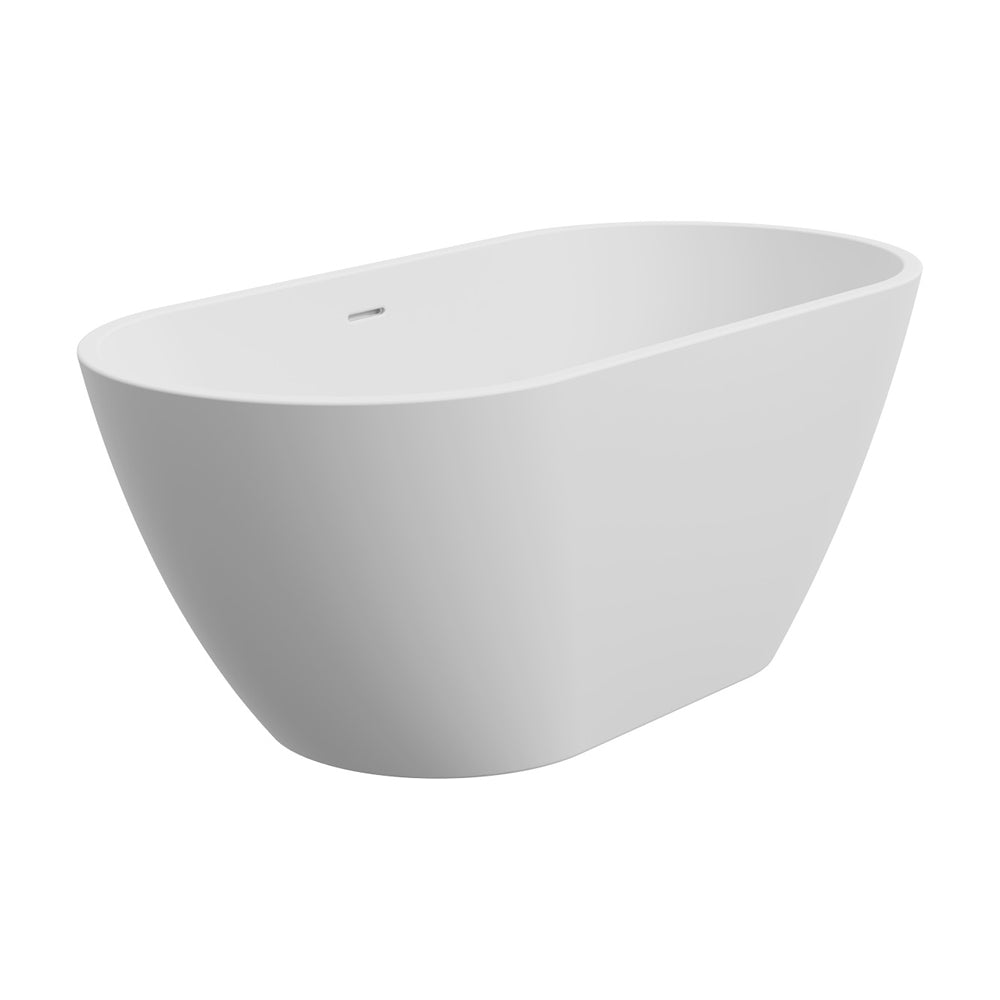 Fienza Koko Freestanding Acrylic Bath w/ Overflow 1500mm Matte White FR11572-OF