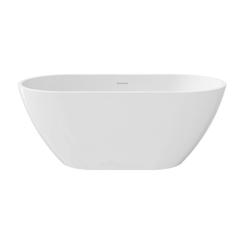 Fienza Koko Freestanding Acrylic Bath w/ Overflow 1500mm Gloss White FR11572GW-OF