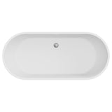 Fienza Koko Freestanding Acrylic Bath w/ Overflow 1680mm Matte White FR11775-OF