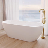 Fienza Koko Freestanding Acrylic Bath w/ Overflow 1680mm Matte White FR11775-OF