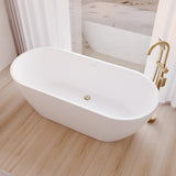 Fienza Koko Freestanding Acrylic Bath w/ Overflow 1680mm Matte White FR11775-OF