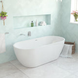 Fienza Koko Freestanding Acrylic Bath w/ Overflow 1680mm Gloss White FR11775GW-OF