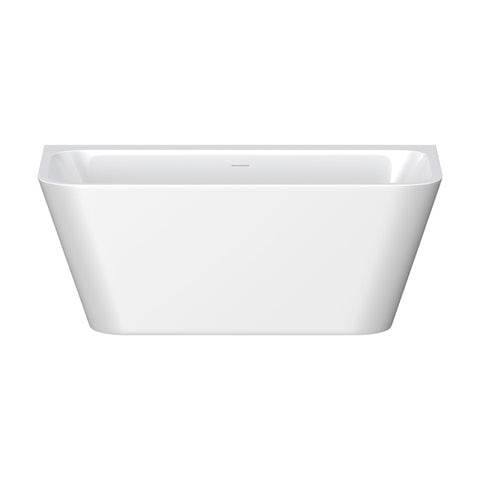 Fienza Delta Back To Wall Bath w/ Overflow 1500mm Gloss White FR13572-1500-OF