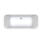 Fienza Delta Back To Wall Bath w/ Overflow 1500mm Gloss White FR13572-1500-OF