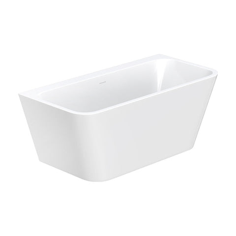 Fienza Delta Back To Wall Bath w/ Overflow 1500mm Gloss White FR13572-1500-OF