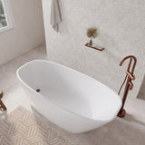 Fienza Athenia Freestanding Oval Bath w/ Overflow 1700mm Gloss White FR15675-OF