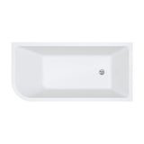Fienza Hustle Acrylic Bath Left Hand Multi Fit w/ Overflow 1500mm Gloss White FR28-1500L-OF
