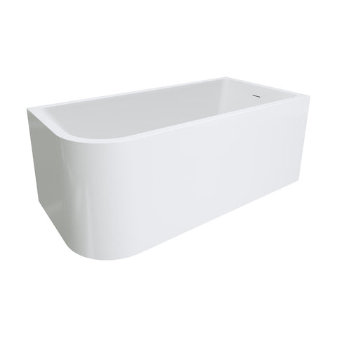 Fienza Hustle Acrylic Bath Left Hand Multi Fit w/ Overflow 1500mm Gloss White FR28-1500L-OF
