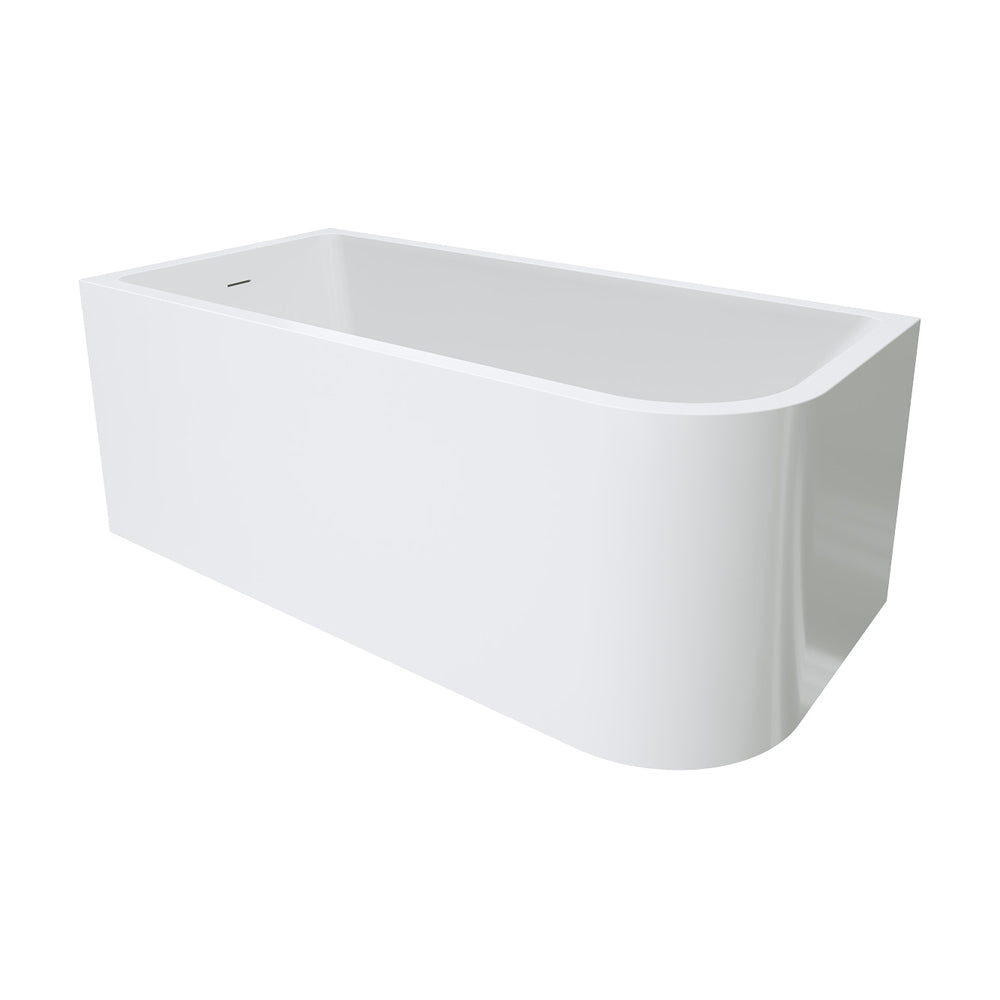 Fienza Hustle Acrylic Bath Right Hand Multi Fit w/ Overflow 1500mm Gloss White FR28-1500R-OF