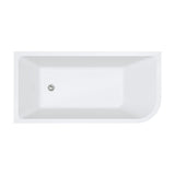 Fienza Hustle Acrylic Bath Right Hand Multi Fit w/ Overflow 1500mm Gloss White FR28-1500R-OF