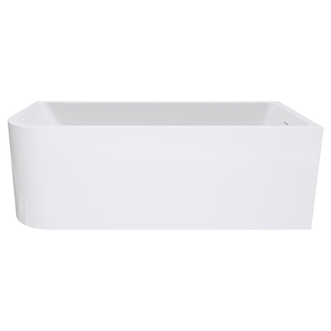 Fienza Hustle Acrylic Bath Left Hand Multi Fit w/ Overflow 1700mm Gloss White FR28-1700L-OF