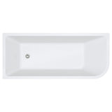 Fienza Hustle Acrylic Bath Right Hand Multi Fit w/ Overflow 1700mm Gloss White FR28-1700R-OF
