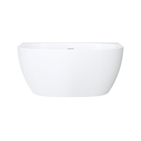 Fienza Keeto Back To Wall Acrylic Bath w/ Overflow 1300mm Gloss White FR65-1300-OF
