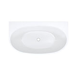 Fienza Keeto Back To Wall Acrylic Bath w/ Overflow 1300mm Gloss White FR65-1300-OF