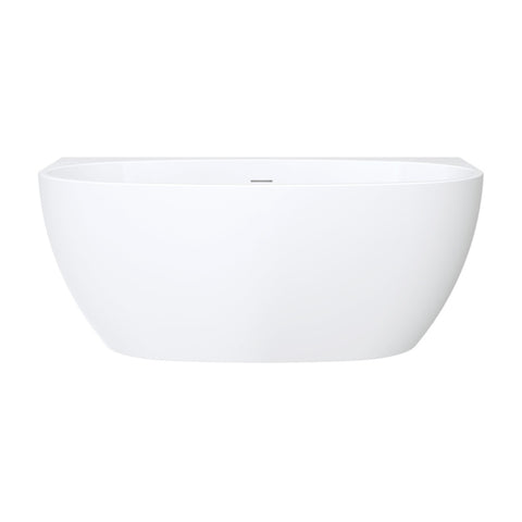 Fienza Keeto Back To Wall Acrylic Bath w/ Overflow 1500mm Gloss White FR65-1500-OF
