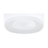 Fienza Keeto Back To Wall Acrylic Bath w/ Overflow 1500mm Gloss White FR65-1500-OF