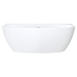 Fienza Keeto Back To Wall Acrylic Bath w/ Overflow 1700mm Gloss White FR65-1700-OF