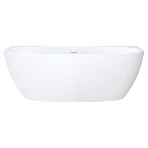 Fienza Keeto Back To Wall Acrylic Bath w/ Overflow 1700mm Gloss White FR65-1700-OF