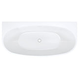 Fienza Keeto Back To Wall Acrylic Bath w/ Overflow 1700mm Gloss White FR65-1700-OF