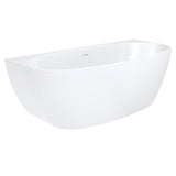 Fienza Keeto Back To Wall Acrylic Bath w/ Overflow 1700mm Gloss White FR65-1700-OF