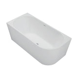 Fienza Isabella Corner Bath w/ Overflow Right Hand 1500mm Matte White FR67-1500R-MW-OF