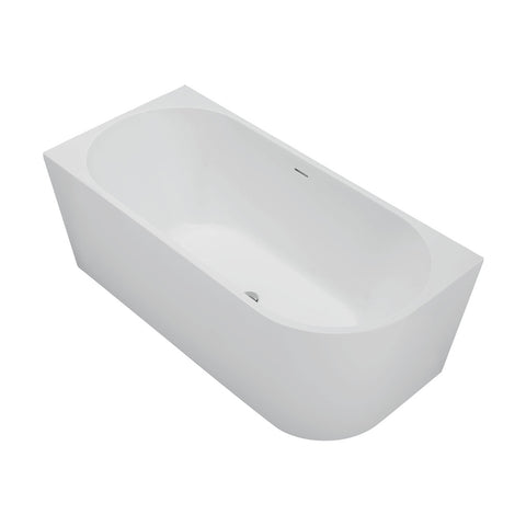 Fienza Isabella Corner Bath w/ Overflow Right Hand 1500mm Matte White FR67-1500R-MW-OF