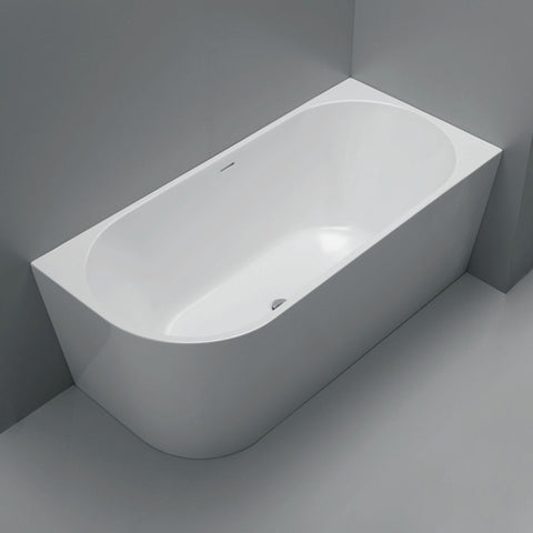 Fienza Isabella Corner Bath w/ Overflow Left Hand 1500mm Gloss White FR67-1500L-OF