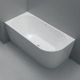 Fienza Isabella Corner Bath w/ Overflow Right Hand 1500mm Gloss White FR67-1500R-OF