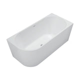 Fienza Isabella Corner Bath w/ Overflow Left Hand 1500mm Gloss White FR67-1500L-OF