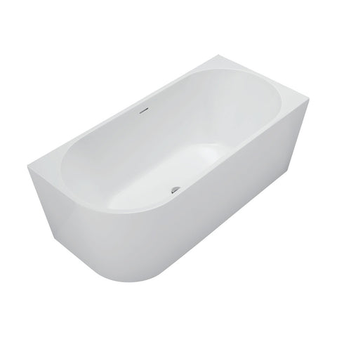 Fienza Isabella Corner Bath w/ Overflow Left Hand 1500mm Gloss White FR67-1500L-OF