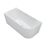 Fienza Isabella Corner Bath w/ Overflow Right Hand 1500mm Gloss White FR67-1500R-OF