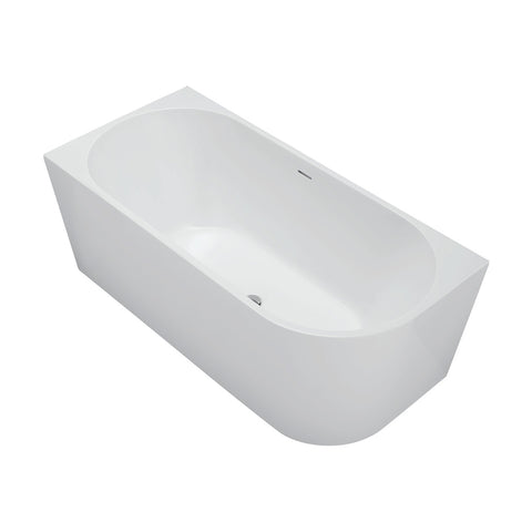 Fienza Isabella Corner Bath w/ Overflow Right Hand 1500mm Gloss White FR67-1500R-OF