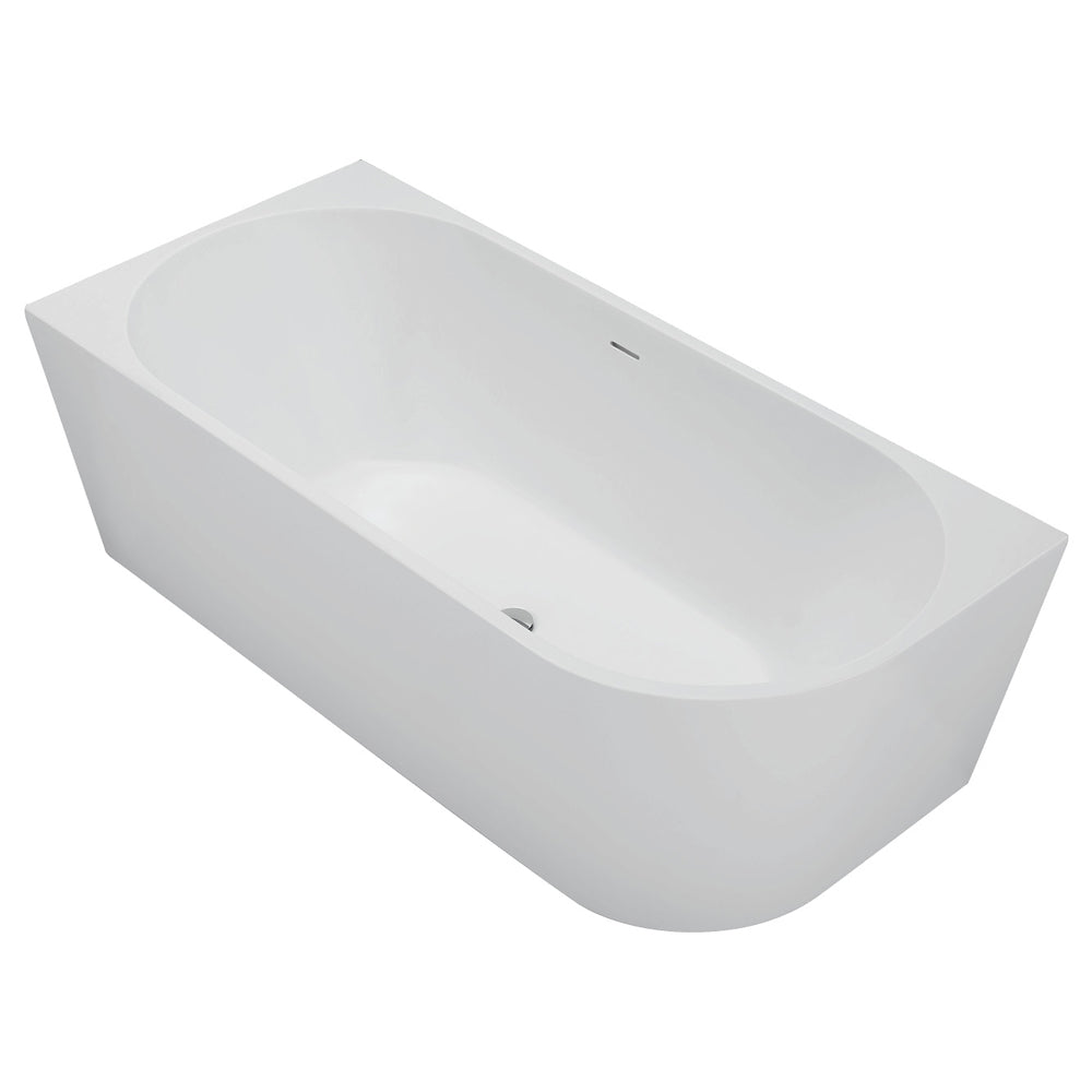 Fienza Isabella Corner Bath w/ Overflow Right Hand 1700mm Matte White FR67-1700R-MW-OF