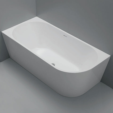 Fienza Isabella Corner Bath w/ Overflow Right Hand 1700mm Matte White FR67-1700R-MW-OF